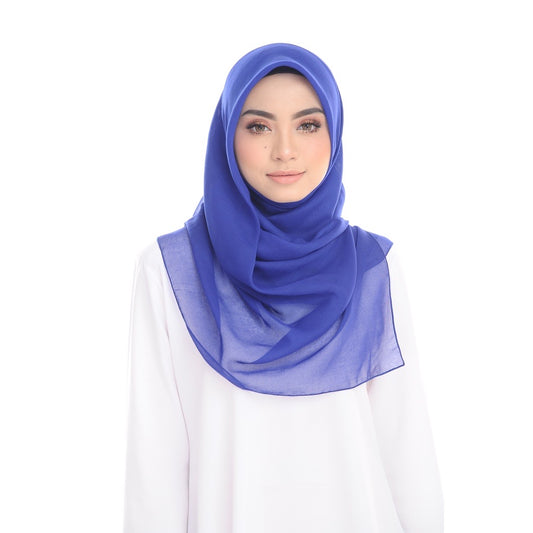 Tudung Bawal Maira Square - Electric Blue