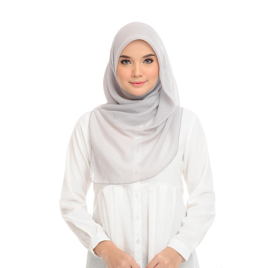 Tudung Bawal Maira Square - Vaporous Grey