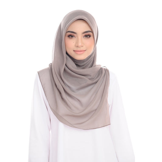 Tudung Bawal Maira Square - Taupe Grey