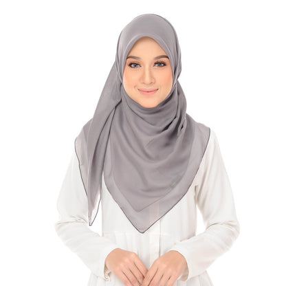 Tudung Bawal Maira Square - Neutral Grey