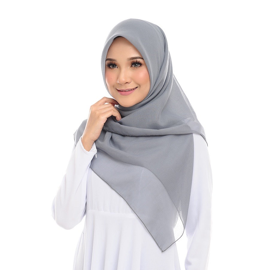 Tudung Bawal Maira Square - Grey