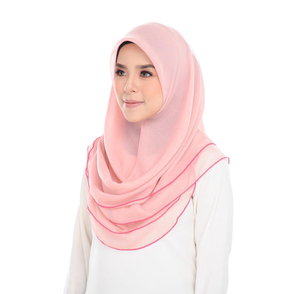 Tudung Bawal Maira Ruffle - Blush Nude II