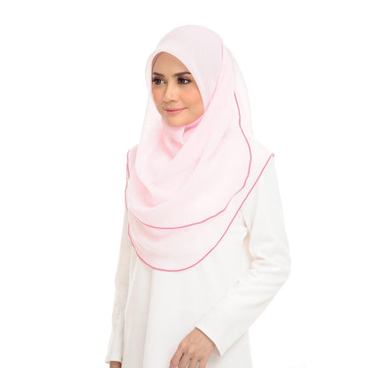 Tudung Bawal Maira Ruffle - Heavenly Pink