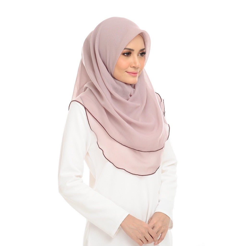 Tudung Bawal Maira Ruffle - Hushed Violet