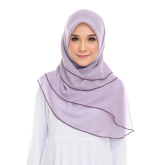 Tudung Bawal Maira Ruffle - Amethyst