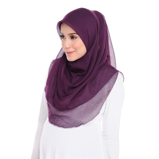 Tudung Bawal Maira Ruffle - Plum