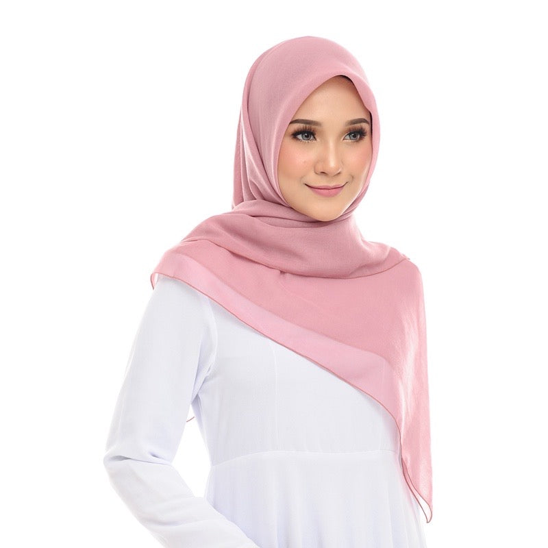 Tudung Bawal Maira Square - Rouge Pink