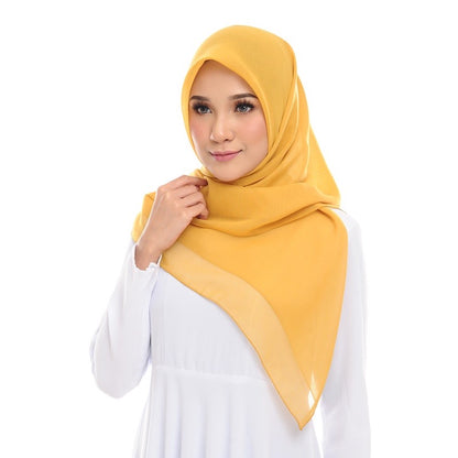 Tudung Bawal Maira Square - Mustard