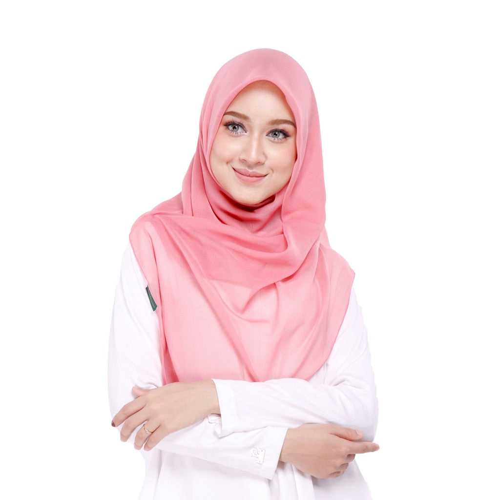 Tudung Bawal Maira Square - Flamingo Pink