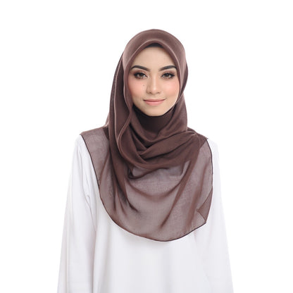 Tudung Bawal Maira Square - Dark Chocolate