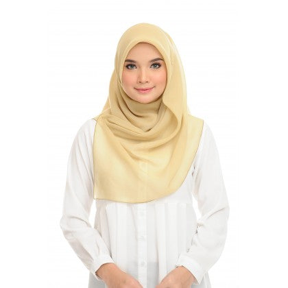 Cotton Voile Hijab Scarf Shawl in Lemon Grass Yellow 